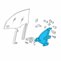 OEM 2001 Hyundai XG300 Front Right Power Window Regulator Assembly Diagram - 82404-39000