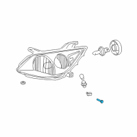 OEM 2003 Pontiac Vibe Bolt, Headlamp Housing Diagram - 88971488