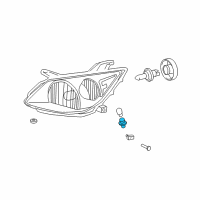 OEM 1998 Chevrolet Prizm Socket, Front Turn Signal Lamp Diagram - 94857191