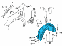 OEM 2021 Ford Escape GUARD - FRONT SPLASH Diagram - LJ6Z-16103-F