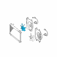 OEM 2003 Toyota Sienna Fan Blade Diagram - 16361-0A070