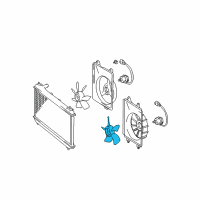 OEM 2000 Toyota Sienna Fan Blade Diagram - 16361-0A080