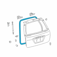 OEM 2004 Pontiac Vibe Weatherstrip, Lift Gate Diagram - 88973152