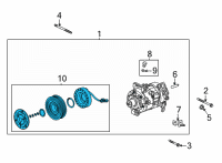 OEM 2021 Cadillac CT5 Clutch & Pulley Diagram - 84441373