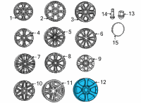 OEM Jeep Grand Wagoneer WHEEL-ALUMINUM Diagram - 4755327AA