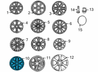 OEM Jeep Grand Wagoneer WHEEL-ALUMINUM Diagram - 4755585AA