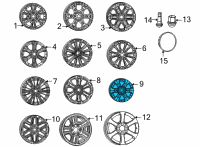 OEM 2022 Jeep Grand Wagoneer WHEEL-ALUMINUM Diagram - 4755567AA