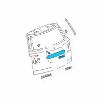 OEM 2009 GMC Acadia Applique, Lift Gate Center *Bright Chrom Diagram - 22786317