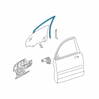 OEM 2008 Kia Optima Run Assembly-Front Door Window Glass Diagram - 825402G000
