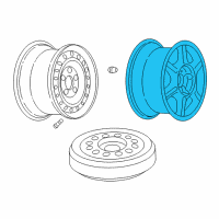 OEM 2004 Oldsmobile Alero Wheel Rim-16X6.5J Aluminum 42Mm Outside *Polished Diagram - 9595232