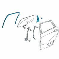 OEM Honda Clarity Runchannel Set, Right Rear Door Diagram - 72735-TRV-305