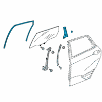 OEM 2020 Honda Clarity Channel, Right Rear Door Run Diagram - 72735-TRV-A04