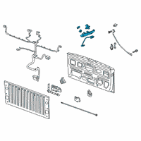 OEM 2019 Chevrolet Silverado 1500 Tailgate Handle in Chrome with Rearview Mono HD Digital Camera Diagram - 84123316