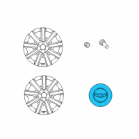 OEM 2016 Hyundai Equus Aluminium Wheel Hub Cap Assembly Diagram - 52960-3N100