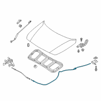 OEM 2019 Hyundai Accent Cable Assembly-Hood Latch Release Diagram - 81190-J0000