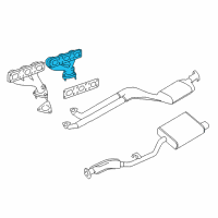 OEM 1998 BMW Z3 Exhaust Manifold, Rear Diagram - 11-62-1-436-522