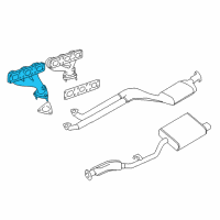 OEM 1998 BMW Z3 Exhaust Manifold, Front Diagram - 11-62-1-436-521