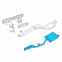 OEM 1998 BMW Z3 Exhaust Rear Muffler Diagram - 18-10-1-436-554