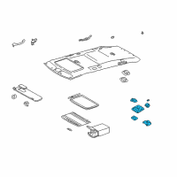 OEM 2003 Toyota Sienna Box Assy, Roof Console Diagram - 63650-08040-A0