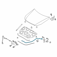 OEM 2017 Kia K900 Cable Assembly-Hood Latch Diagram - 811903T000