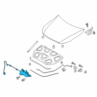 OEM Kia K900 Hood Latch Assembly Diagram - 811303T000