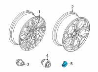 OEM 2022 Ford Mustang Mach-E Wheel Center Cap Diagram - LK8Z1130A