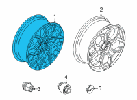 OEM 2022 Ford Mustang Mach-E WHEEL ASY Diagram - LK9Z-1007-C