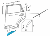 OEM Nissan Rogue Moulding-Rear Door, RH Diagram - 82870-6RA0B