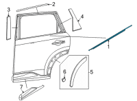OEM Nissan Rogue Moulding-Rear Door Outside, RH Diagram - 82820-6RA0A