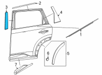 OEM 2021 Nissan Rogue Cover-Rear Door Sash, RH Diagram - 822D2-6RA0A