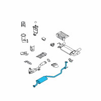 OEM 2004 Nissan Murano Exhaust, Sub Muffler Assembly Diagram - 20300-CC00C