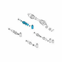 OEM 2009 Hyundai Azera Boot Kit-Front Axle Differential Side Diagram - 49506-3KA30