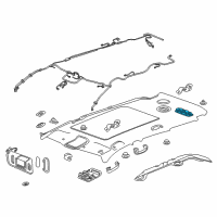 OEM GMC Acadia Reading Lamp Assembly Diagram - 23421324