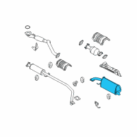 OEM 2009 Chevrolet Aveo Exhaust Muffler Assembly (W/ Exhaust Pipe & Rear Muffler) Diagram - 96654227