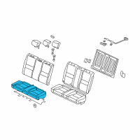 OEM 2009 Honda Civic Pad & Frame, Rear Seat Cushion Diagram - 82132-SVA-A01