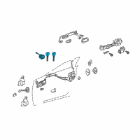 OEM 2011 Lexus IS250 Door Lock Cylinder & Key Set, Left Diagram - 69052-53060