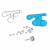 OEM 2009 Pontiac Vibe Belt, Water Pump & A/C Compressor & Generator Diagram - 19185230