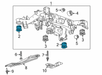 OEM 2022 Cadillac CT4 Suspension Crossmember Front Mount Diagram - 23413679