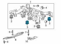 OEM Cadillac CT4 Suspension Crossmember Rear Mount Diagram - 23413681