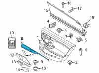 OEM BMW 840i xDrive Gran Coupe ACCENT TRIM MOLDING, LEFT Diagram - 51-42-9-890-683