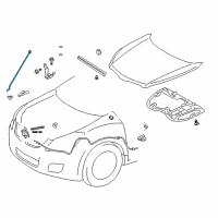 OEM 2009 Pontiac Vibe Rod, Hood Hold Open Diagram - 19204816