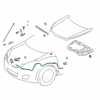 OEM 2010 Pontiac Vibe Cable, Hood Primary Latch Release Diagram - 19184127