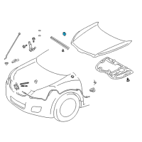 OEM Pontiac Vibe Retainer, Hood Hold Open Rod Diagram - 19204823