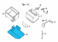 OEM 2022 Nissan Versa Bracket Assembly-Battery Mounting Diagram - F4860-5VDMH