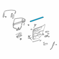 OEM 2008 Lexus LS460 Weatherstrip, Rear Door Glass, Inner RH Diagram - 68173-50020