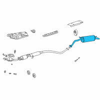 OEM 2003 Toyota Prius Muffler & Pipe Diagram - 17430-21160