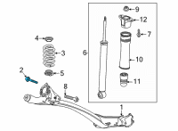 OEM 2021 Chevrolet Trailblazer Axle Beam Bolt Diagram - 11549107