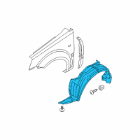 OEM 2010 Hyundai Accent Front Wheel Guard Assembly, Right Diagram - 86812-1E000
