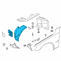 OEM 2013 BMW 740i Cover, Wheel Arch, Frontsection, Front Right Diagram - 51-71-7-185-164