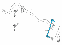 OEM Nissan Rogue Rod Assy-Connecting, Stabilizer Diagram - 54618-6RA0A